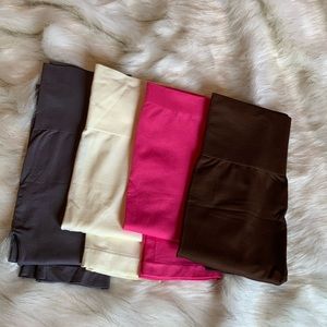 POOF! NY ‘ALL 4 PAIRS’ SOFT LEGGINGS- HOT PINK, CHOCOLATE, SLATE GRAY & CREAM